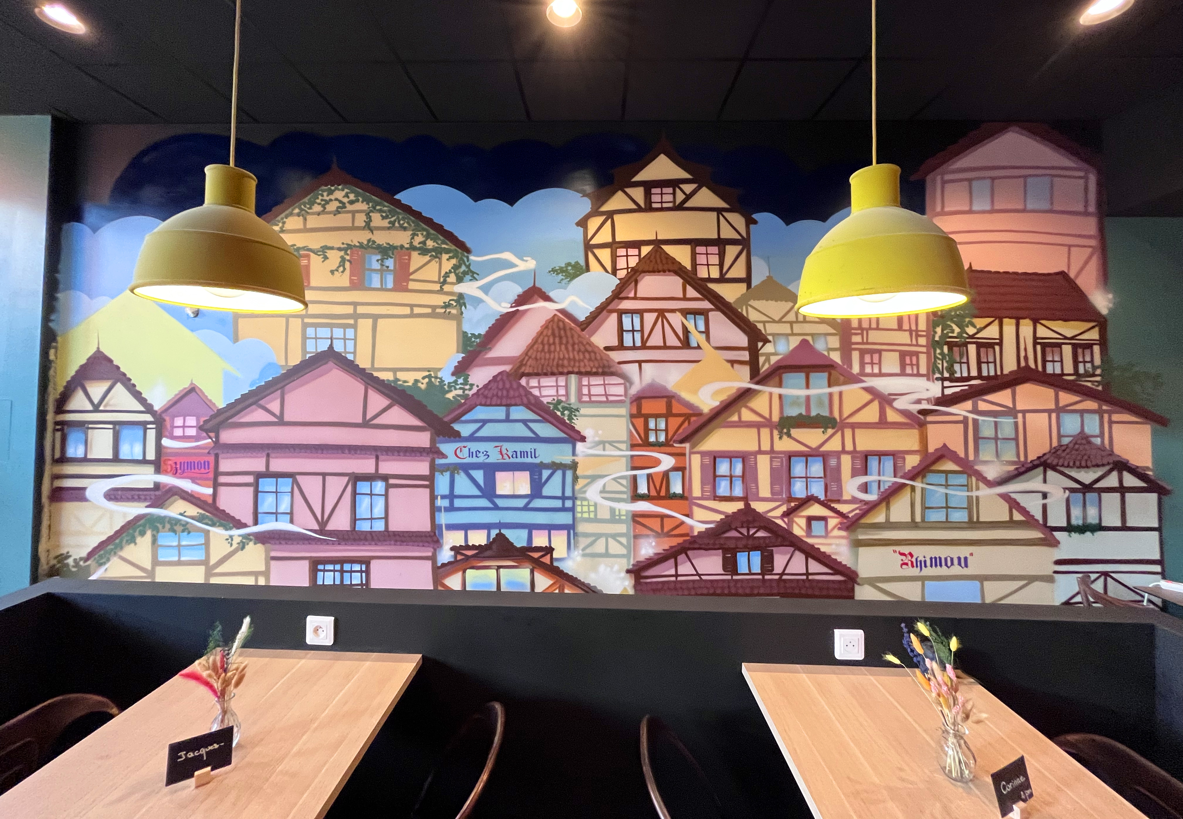 decoration restaurant tontons flambeurs tarte flambées graffiti fresque strasbourg marche de noel pisco piscologik tag 2