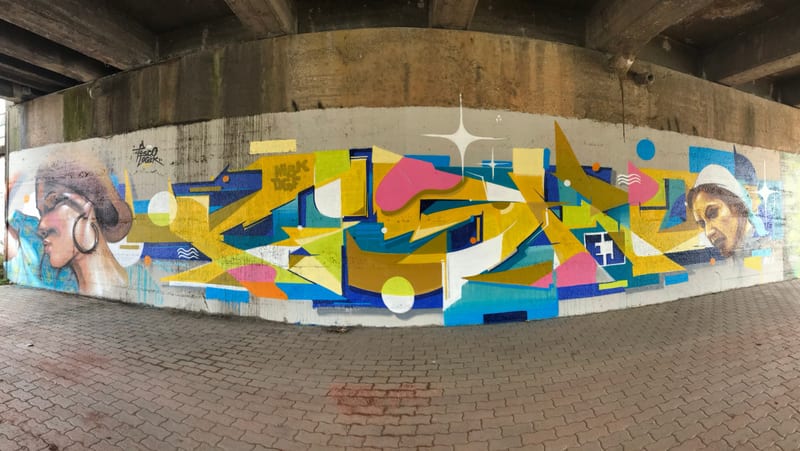 Fresque murale « Piscologik · Strasbourg 2021 » par Piscologik, vue 2 sur 3
