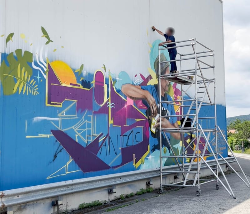 Fresque murale « Fresque murale Wissembourg » par Piscologik, vue 3 sur 3