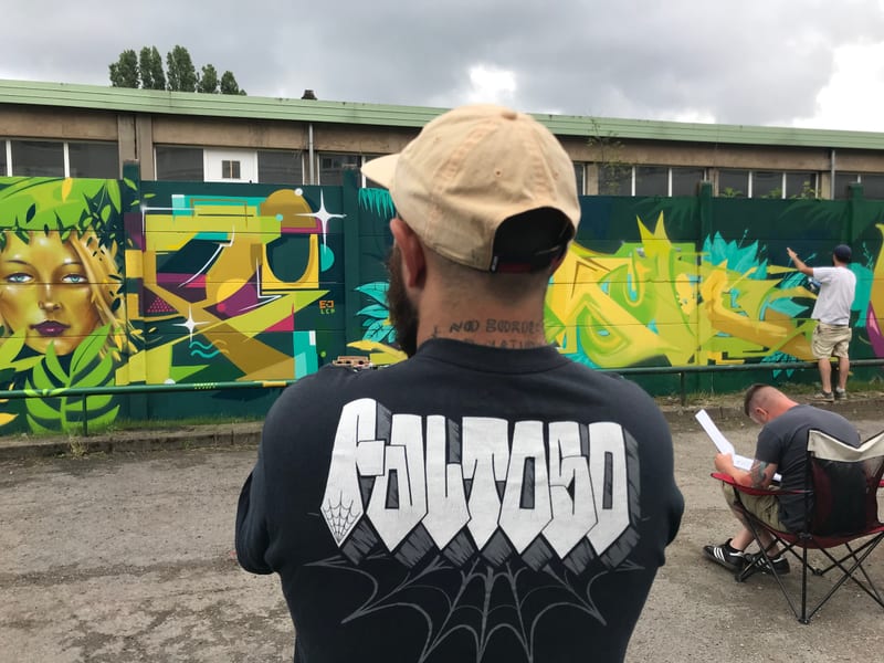 Fresque murale « JAM GRAFFITI · METZ 2021 » par Piscologik, vue 4 sur 4