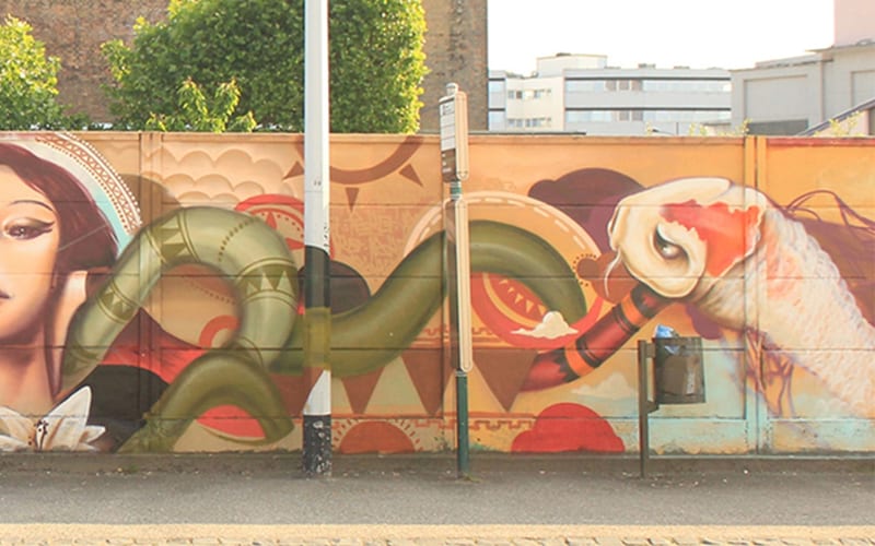 Fresque murale « Junkers part1 » par Piscologik, vue 3 sur 3