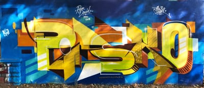 Fresque murale « Metz Graffiti » par Piscologik
