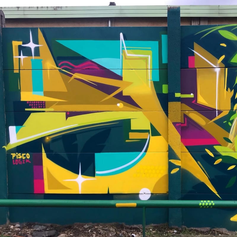 Fresque murale « JAM GRAFFITI · METZ 2021 » par Piscologik, vue 3 sur 4
